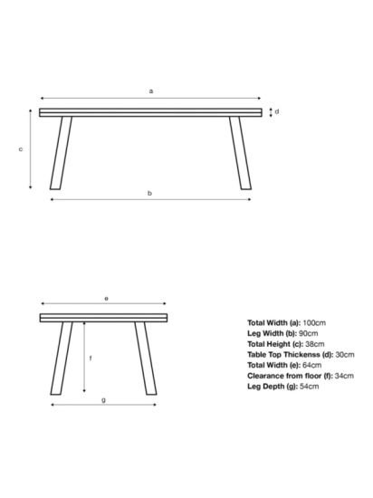 Rectangular Garden Coffee Table, (Acacia Wood), Natural