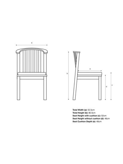 Dining Chair, Set of 2,  (Acacia Wood), Natural