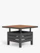 Platform Height-Adjustable Square Garden Dining Table, 81cm, Grey